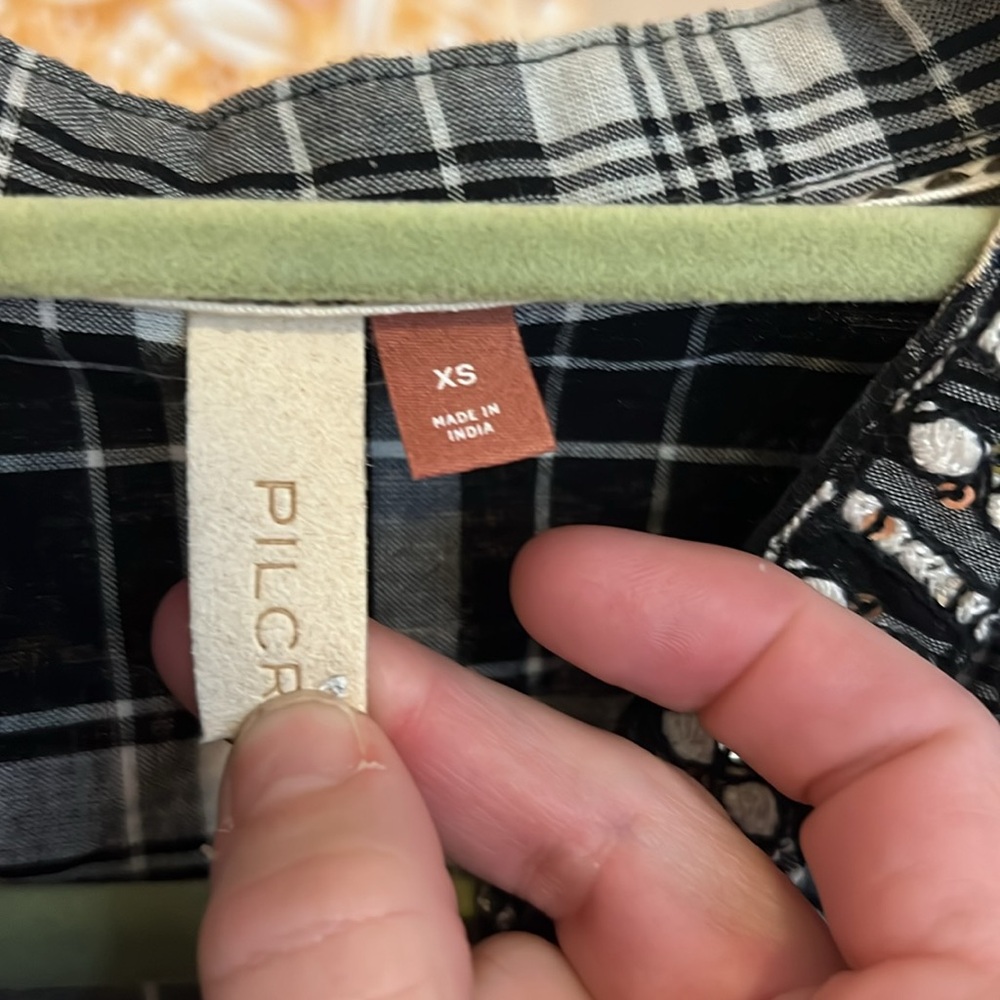 Pilcro plaid button down EUC - XS - Picture 3 of 6